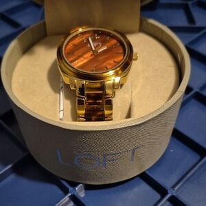 LOFT Women's Gold and Brown Watch